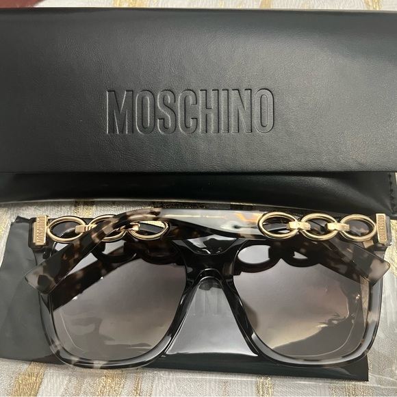 NEW MOSCHINO MOS098/S HT8 HA Sunglasses Pink Havana Frame Brown Lenses 55mm - Picture 11 of 11